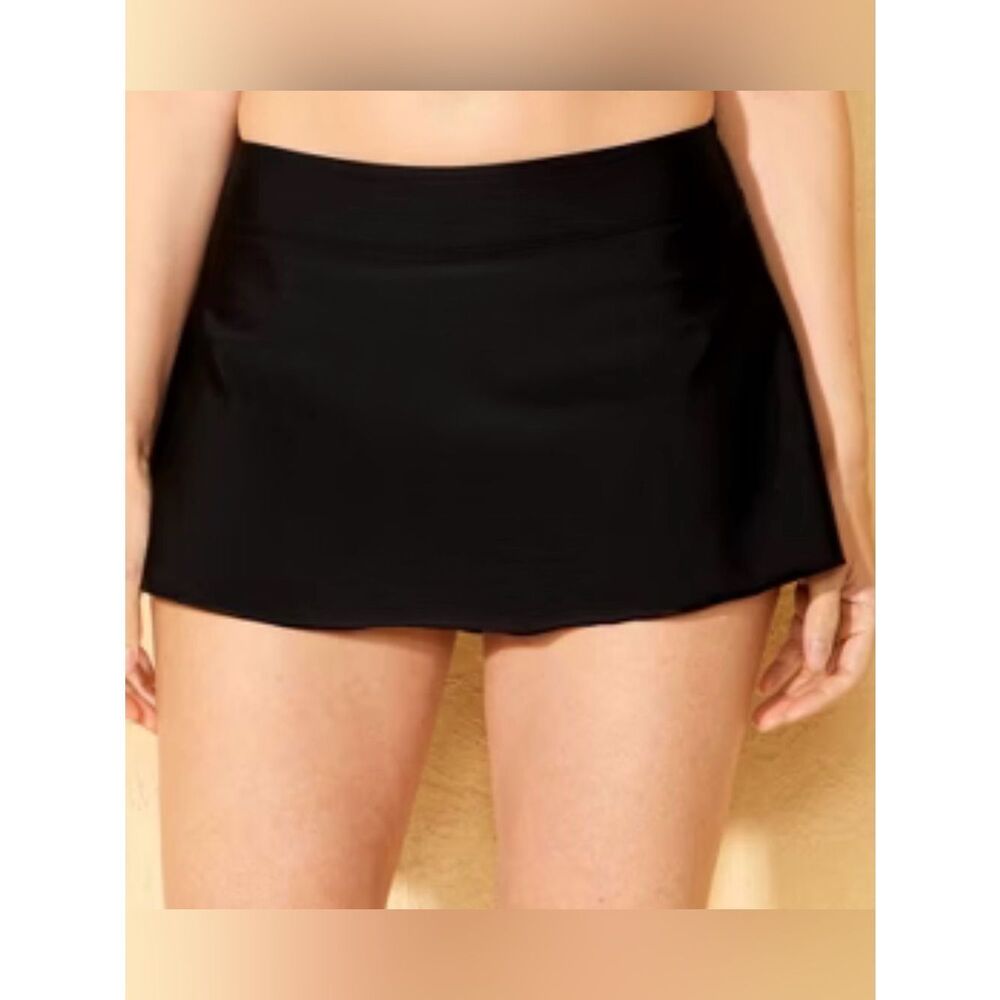 Shade & Shore Black Pull on Swim Skirt(Size Medium)